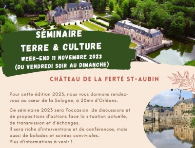 Séminaire Terre et Culture du 10 au 12 novembre 2023